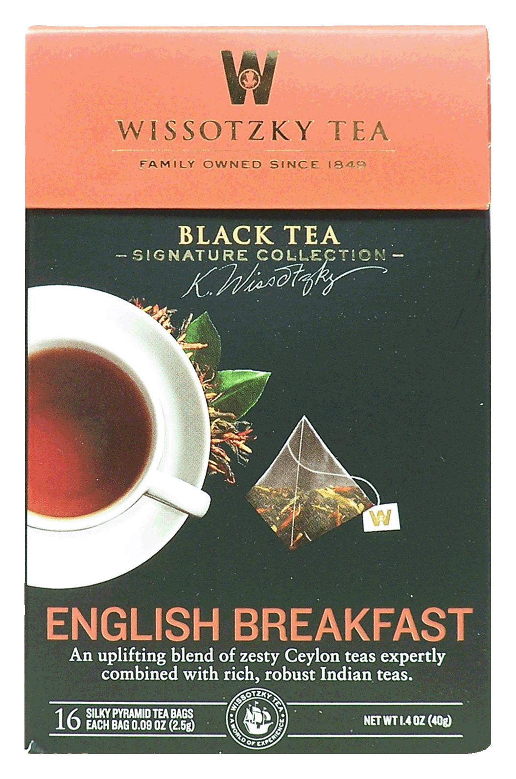 Wissotzky Tea Signature Collection english breakfast ceylon tea, 16-pyramid bags Full-Size Picture